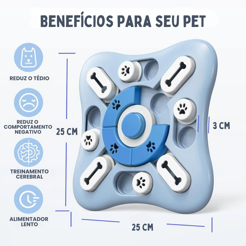 Brinquedo Labirinto Puzzle Esconderijo de Petiscos para Alimentação Lenta de Cachorro