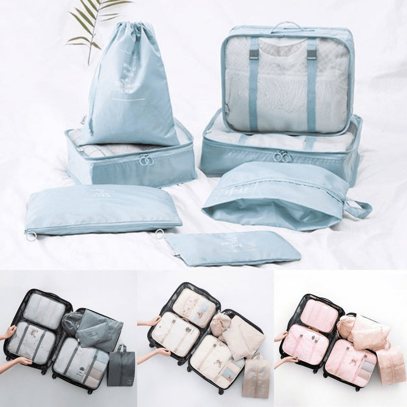 Kit 7 Bolsas Organizadoras Para Mala de Viagem | STORAGE BAG - Organize Sua Viagem com Estilo e Praticidade!