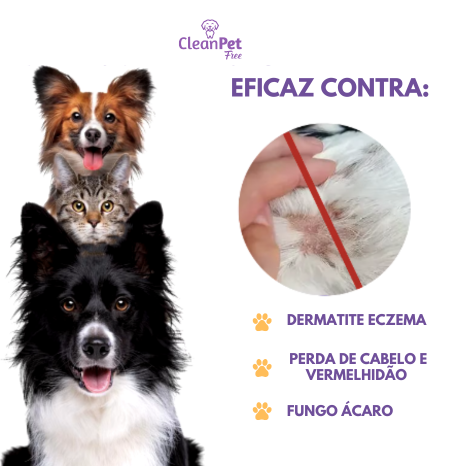 Spray Antibacteriano para Coceira na Pele - Alivia Coceira Instantaneamente - Sem Álcool para Cães e Gatos