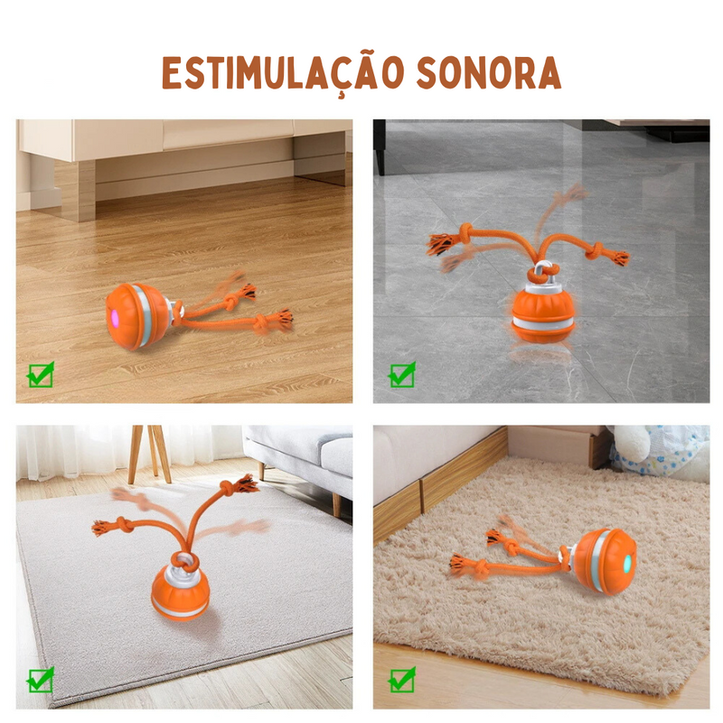 Brinquedo Bola Elétrica Giratória com Corda para Cachorros