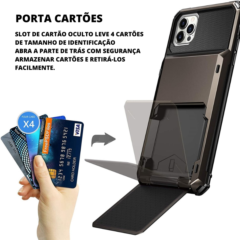 Case iPhone Anti Impacto com Slot para Cartão