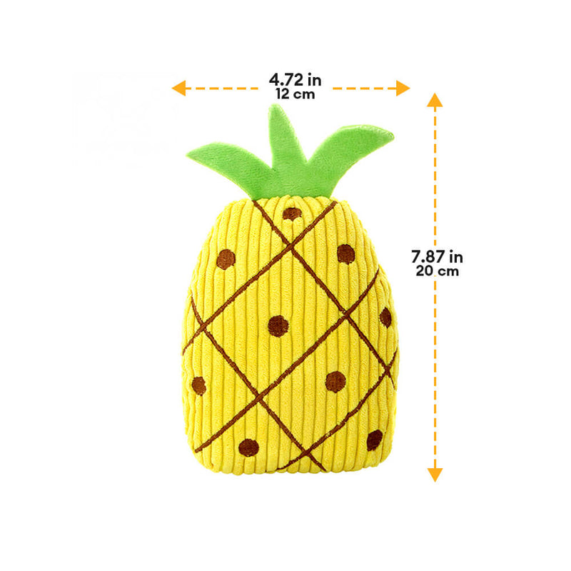 Brinquedo de pelúcia durável em forma de fruta que faz barulho para mastigar