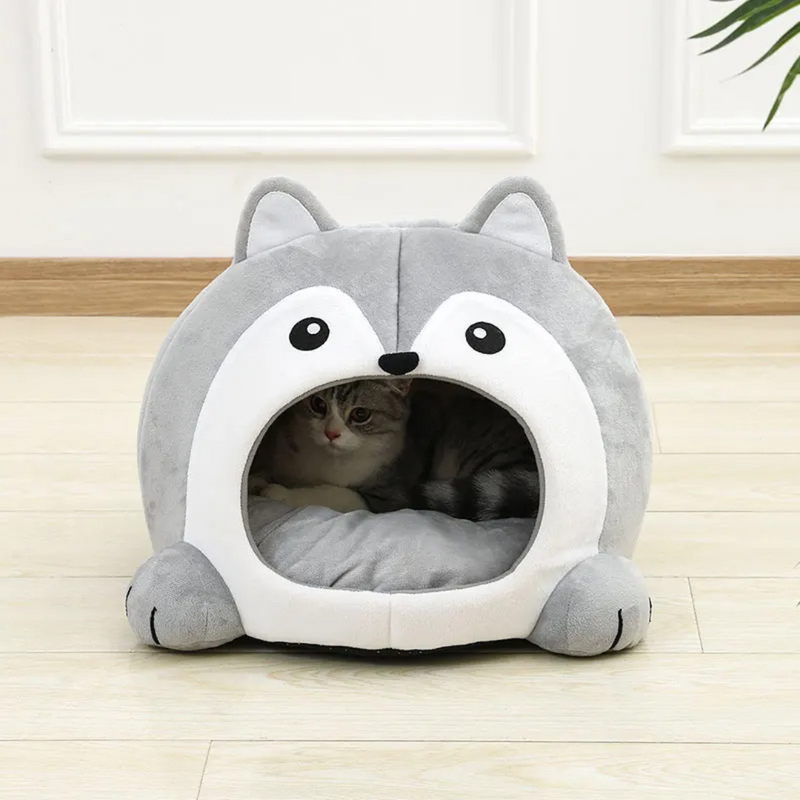 Cama Toca Iglu para Gatos Acolchoada Macia Aconchegante