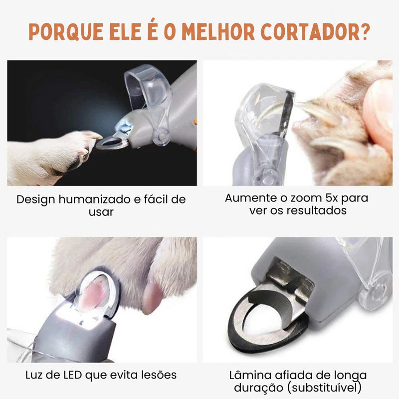 Alicate Cortador de Unha Pet com Iluminação Led