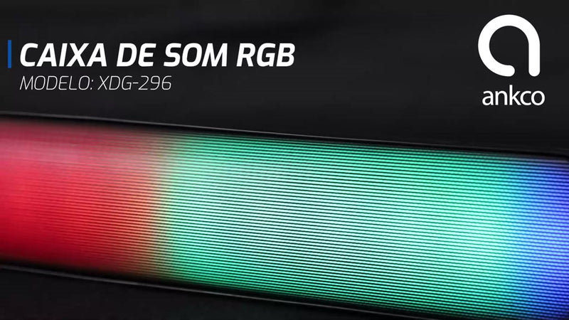 Caixa de Som Bluetooth Soundbar Multimídia Gamer Luz RGB Para PC Notebook Tv XDG-296