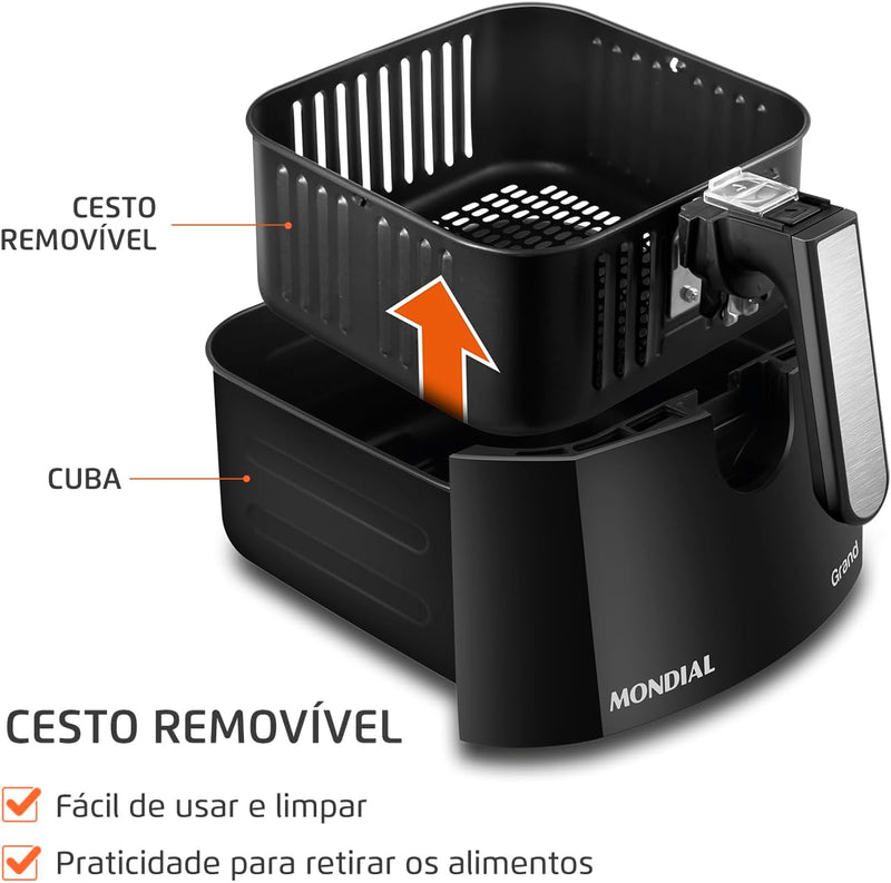 🔥 COMPRE 1 E LEVE 2! 🌟Transforme Sua Cozinha com a Fritadeira Sem Óleo Air Fryer Mondial 5L!🌟🔥 COMPRE 1 E LEVE 2!