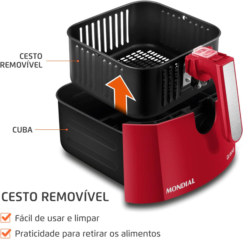 🔥 COMPRE 1 E LEVE 2! 🌟Transforme Sua Cozinha com a Fritadeira Sem Óleo Air Fryer Mondial 5L!🌟🔥 COMPRE 1 E LEVE 2!