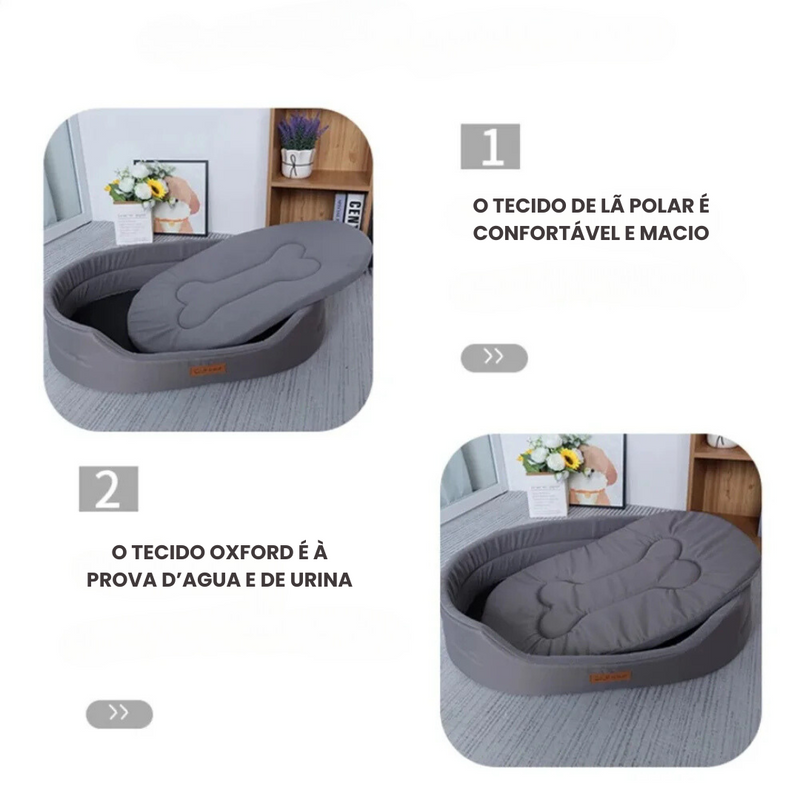 Cama Sofá Pet Impermeável Dobrável Redondo Fundo Antiderrapante