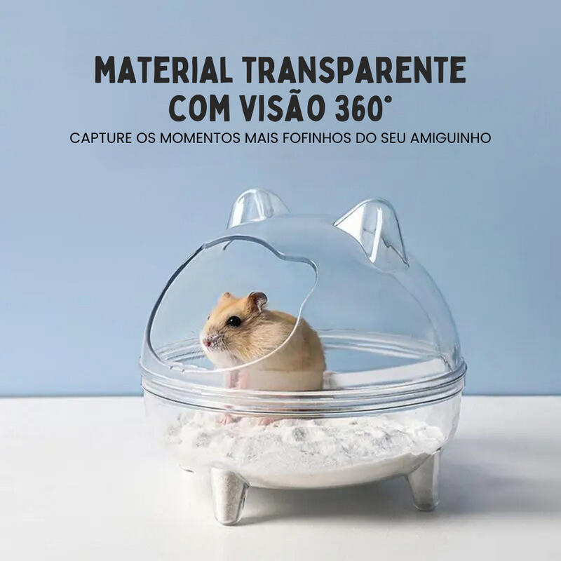 Banheira para Banho de Areia Recipiente para Banho Roedores Chinchila Hamster