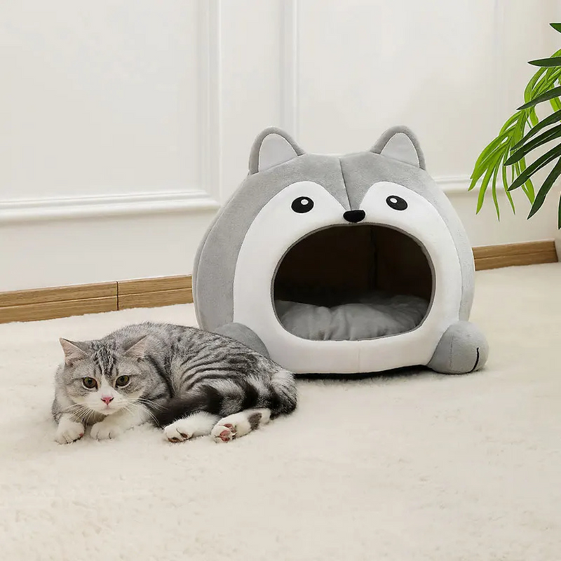 Cama Toca Iglu para Gatos Acolchoada Macia Aconchegante