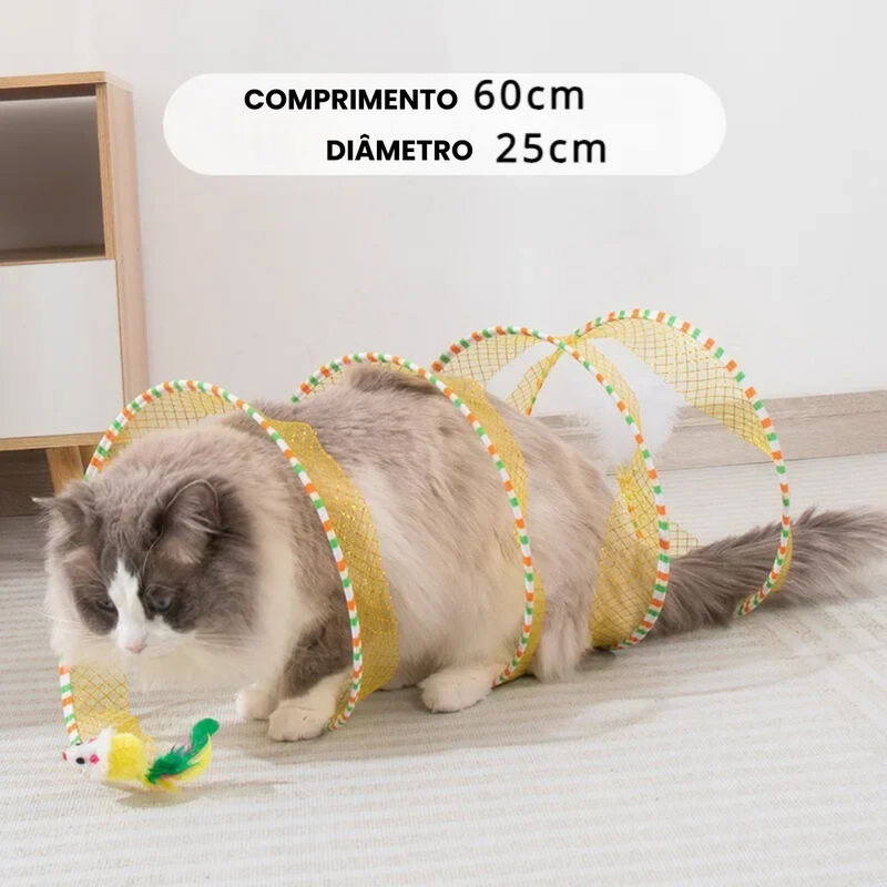 Brinquedo Arco Dobrável Túnel para Gatos