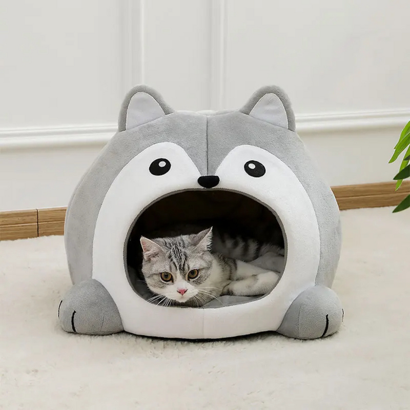 Cama Toca Iglu para Gatos Acolchoada Macia Aconchegante