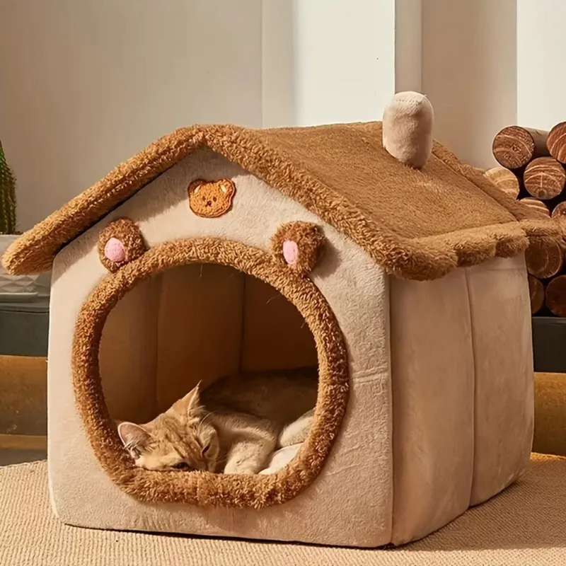 Casinha de Cachorro Cama Pet Flanelada Acolchoada para Cães e Gatos