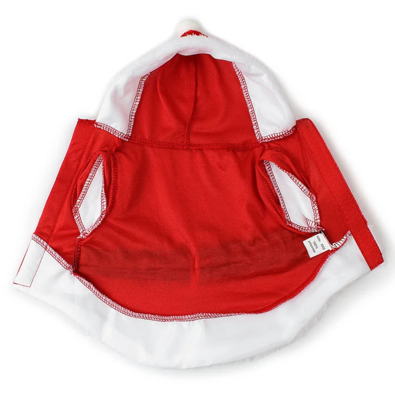 Roupa de Natal para Pets Casaco com Capuz de Papai Noel para Cães e Gatos Pequenos