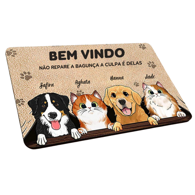 Tapete Capacho Personalizado com Nome e Imagem Pet