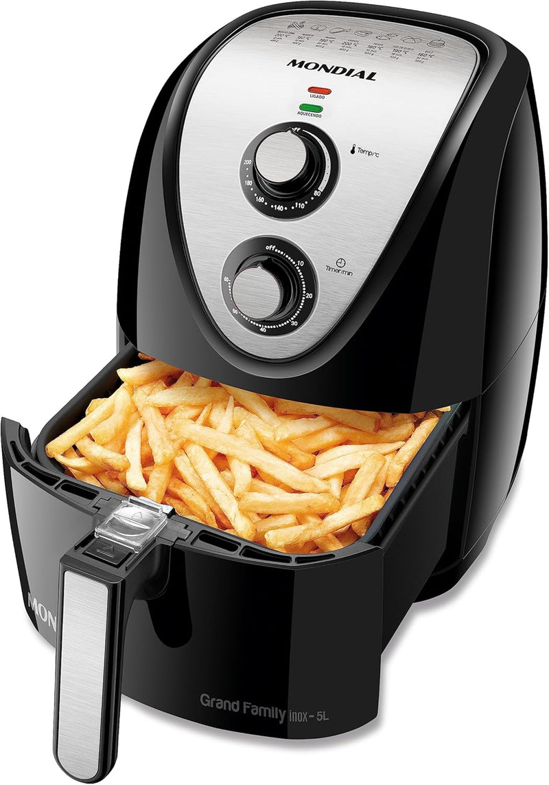 🔥 COMPRE 1 E LEVE 2! 🌟Transforme Sua Cozinha com a Fritadeira Sem Óleo Air Fryer Mondial 5L!🌟🔥 COMPRE 1 E LEVE 2!