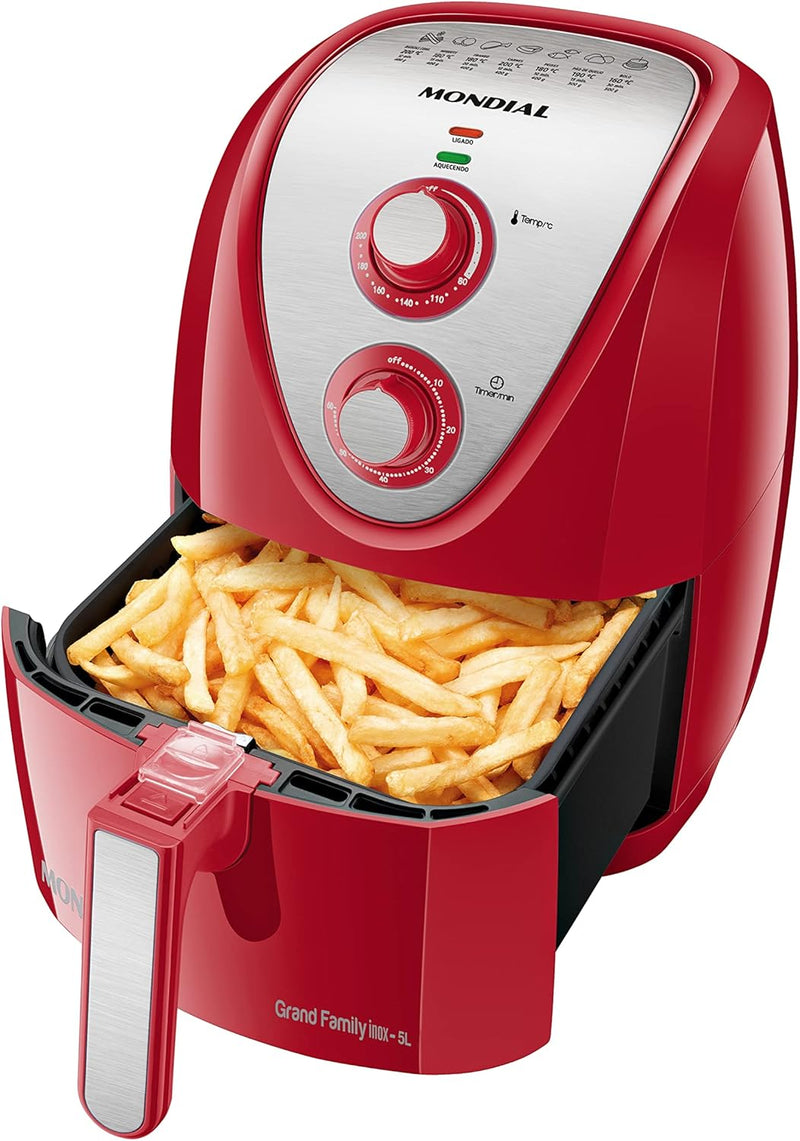 🔥 COMPRE 1 E LEVE 2! 🌟Transforme Sua Cozinha com a Fritadeira Sem Óleo Air Fryer Mondial 5L!🌟🔥 COMPRE 1 E LEVE 2!