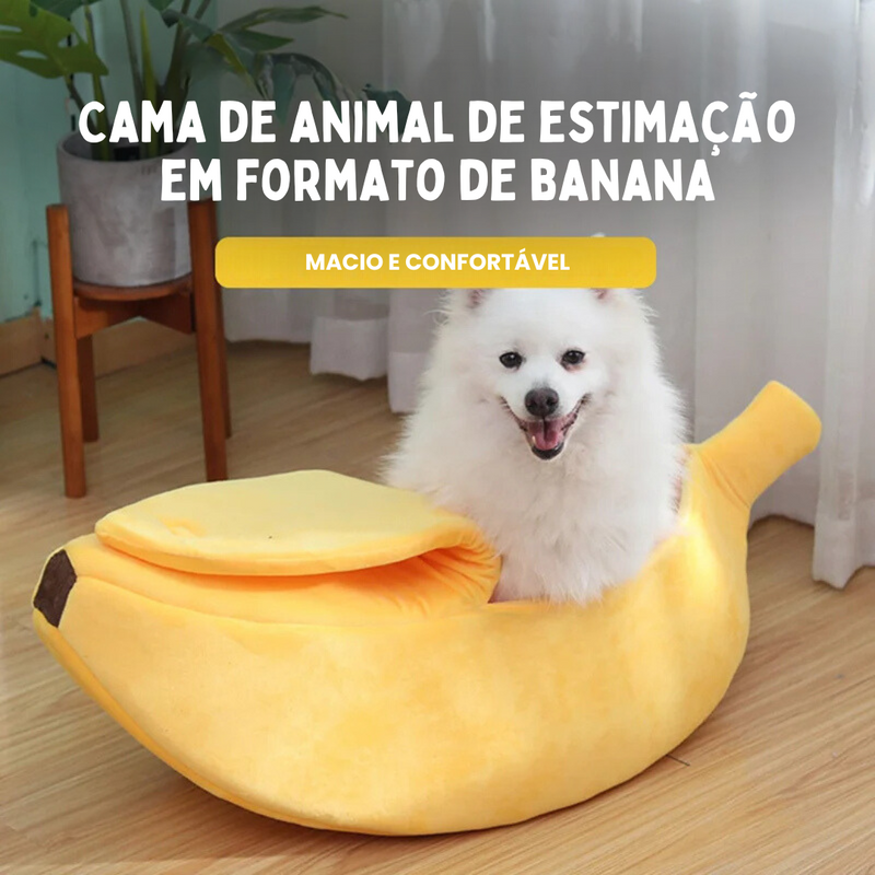 Cama Pet Formato de Banana para Cães e Gatos