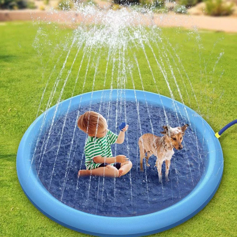 Piscina Pet Inflável com Chafariz Refrescante para Cachorros