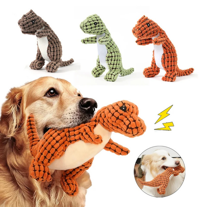 Brinquedo Dinossauro Amigo Pelucia Anti Stress para Cachorro