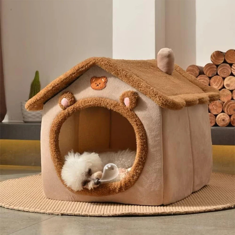 Casinha de Cachorro Cama Pet Flanelada Acolchoada para Cães e Gatos