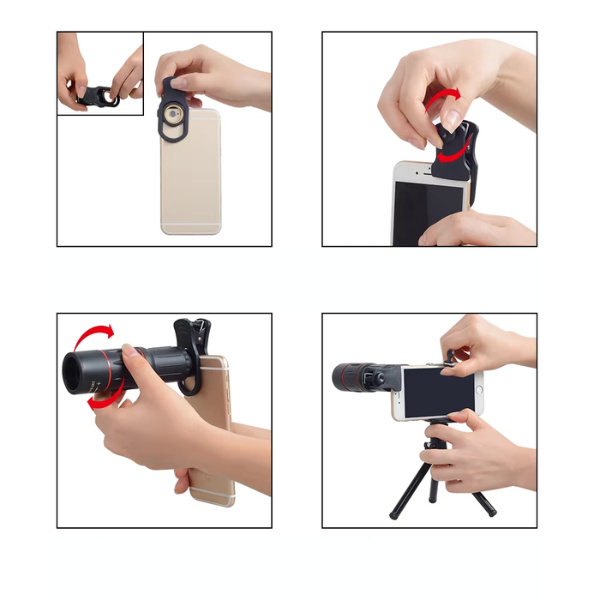 Lente Óptica APEXEL para Celular - Monocular Zoom HD