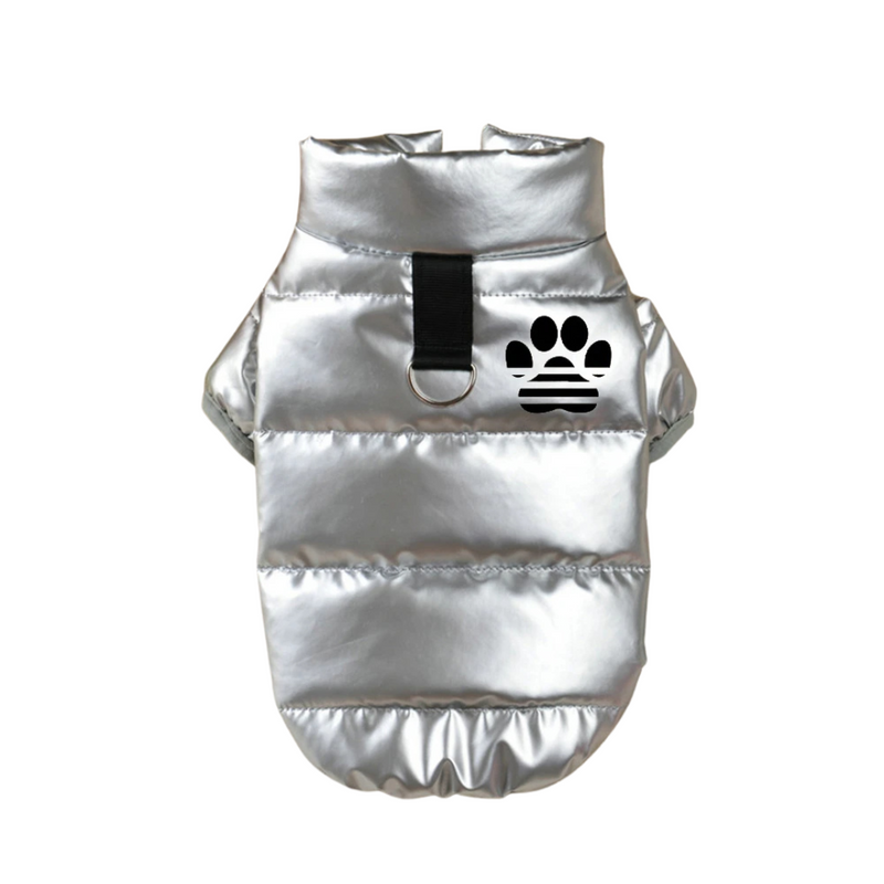 Casaco Pet Jaqueta Puffer The Dog Face Impermeável com Alça para Guia em Passeios