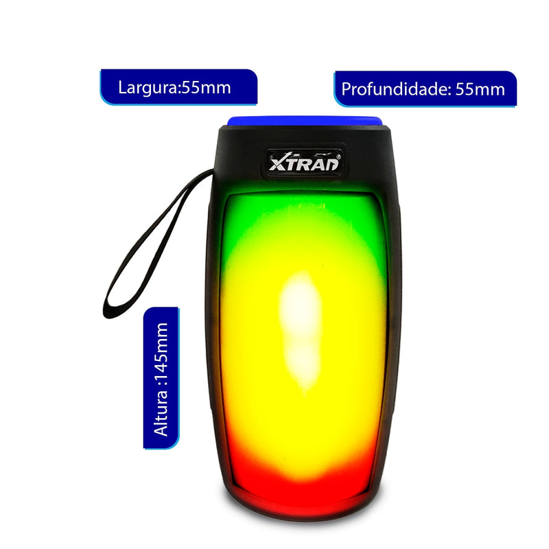 Caixa de Som Bluetooth Portátil com LED -  XDG-8602