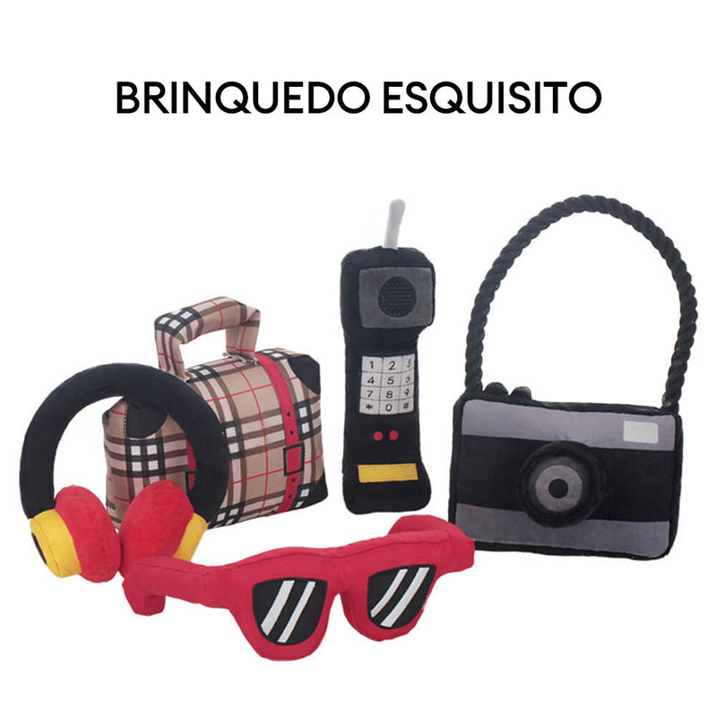 Brinquedo de pelúcia interativo durável e inspirado em viagens para cães