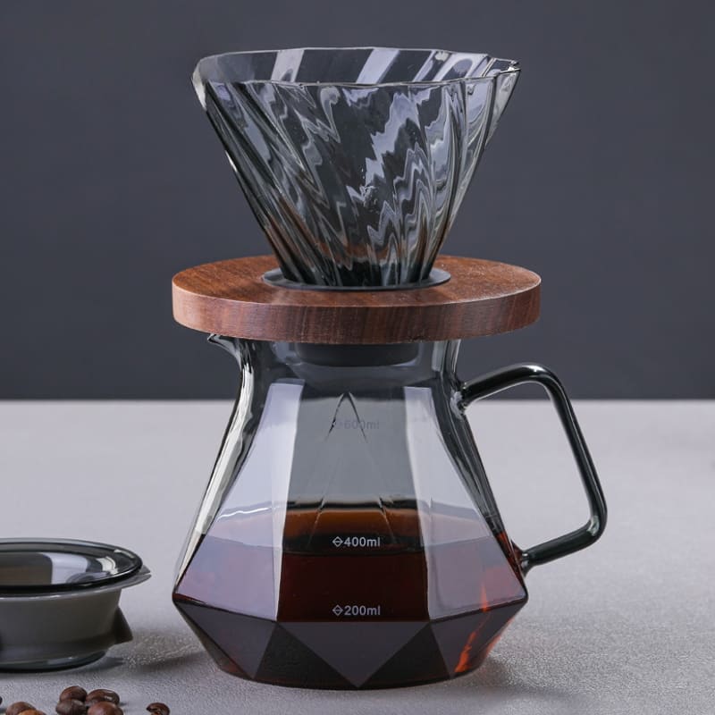 Bule de Café Vidro Borossilicato Coador de Café Hario V60 Polihousi