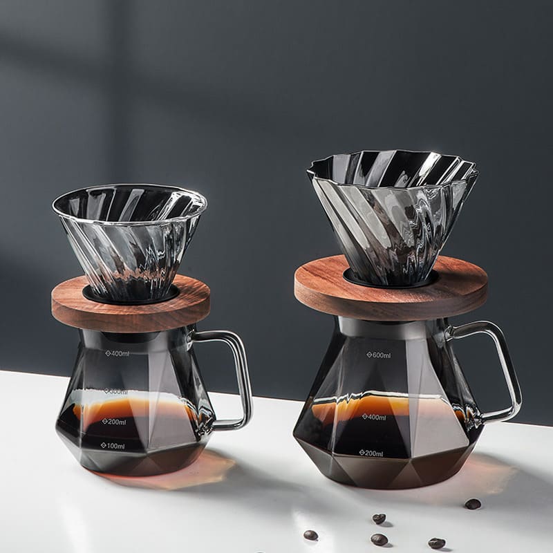 Bule de Café Vidro Borossilicato Coador de Café Hario V60 Polihousi