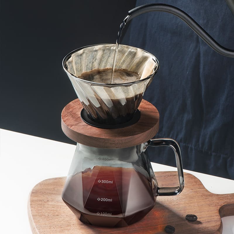 Bule de Café Vidro Borossilicato Coador de Café Hario V60 Polihousi