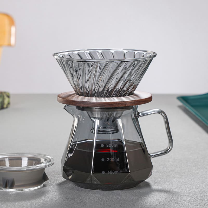 Bule de Café Vidro Borossilicato Coador de Café Hario V60 Polihousi