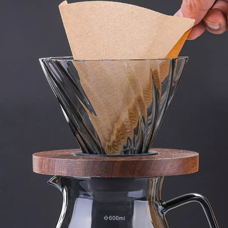 Bule de Café Vidro Borossilicato Coador de Café Hario V60 Polihousi