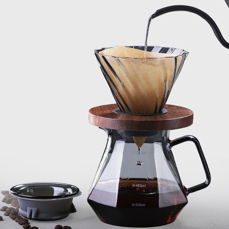 Bule de Café Vidro Borossilicato Coador de Café Hario V60 Polihousi