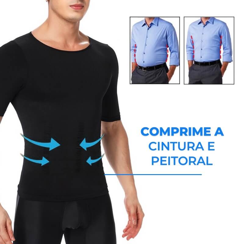 Camiseta de Compressão e Postura Tech Anti Suor Preta