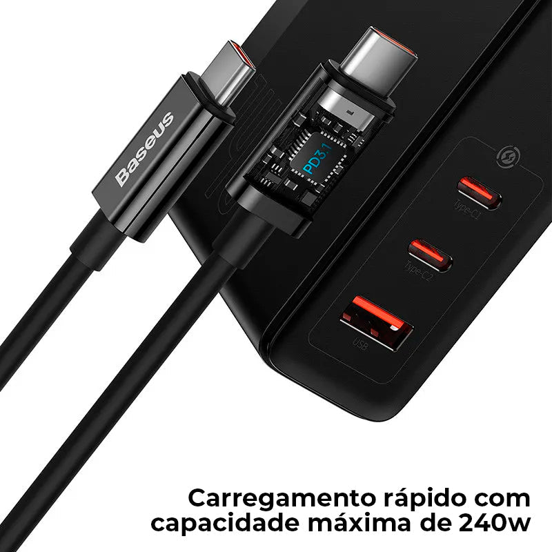 Carregador Triplo Baseus GaN 5 PRO de 140w