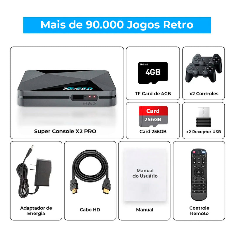 Super Console X2 PRO com 90.000 Jogos