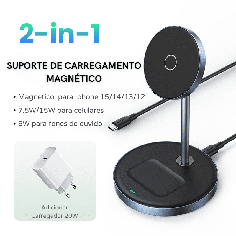 Carregador Por Indução Iphone Airpods Base Magnética Polihousi