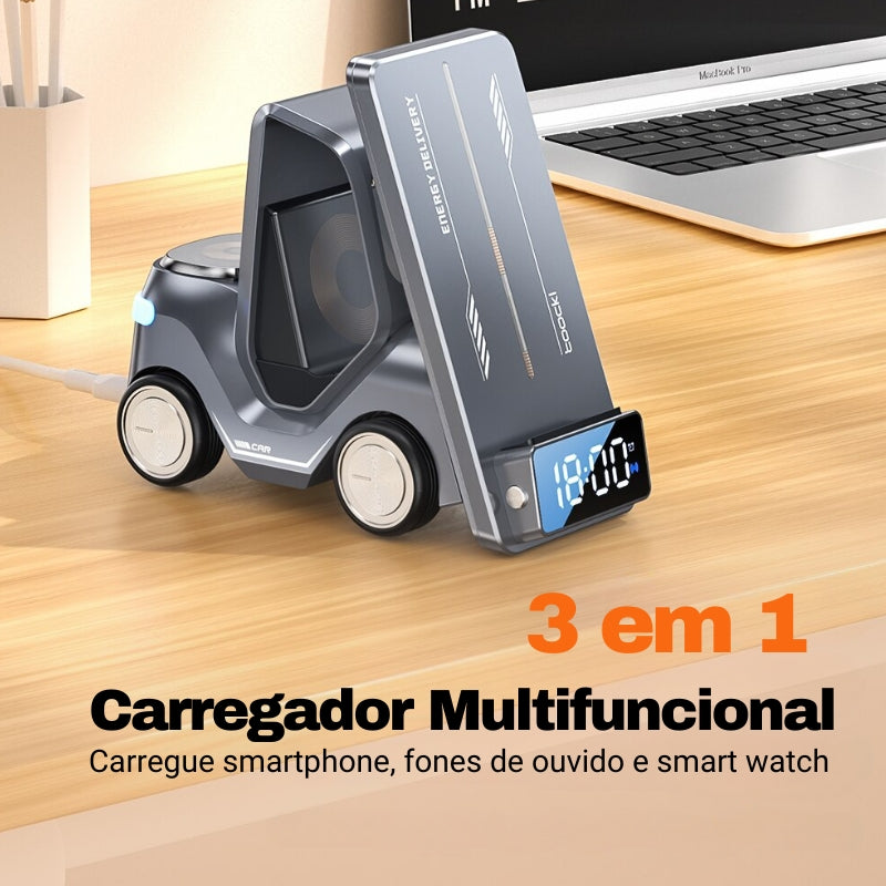 Carregador por Indução Carro Sem Fio Iphone/Samsung/Huawei Polihousi