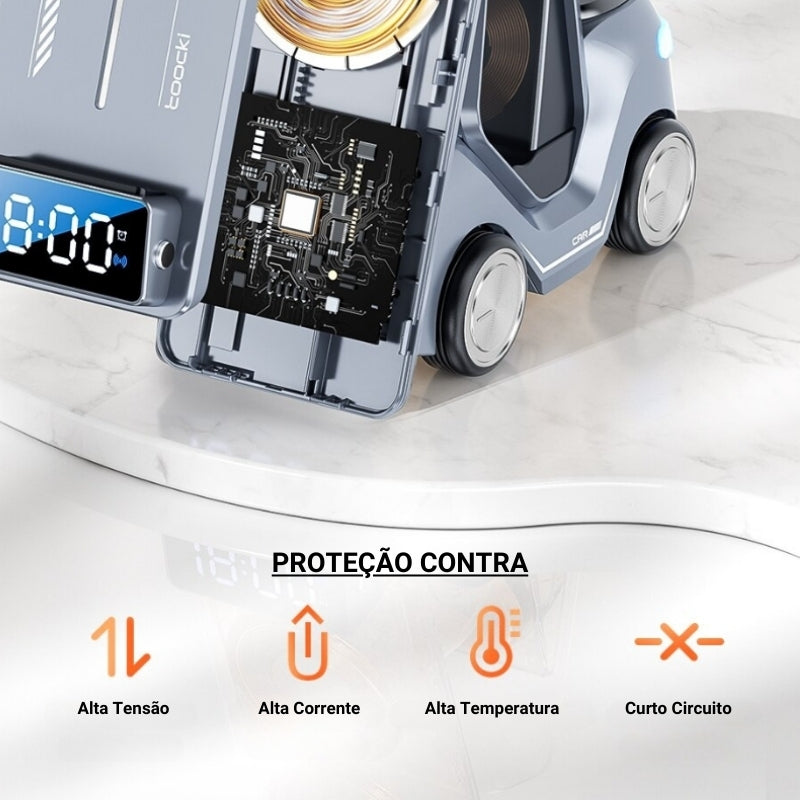 Carregador por Indução Carro Sem Fio Iphone/Samsung/Huawei Polihousi