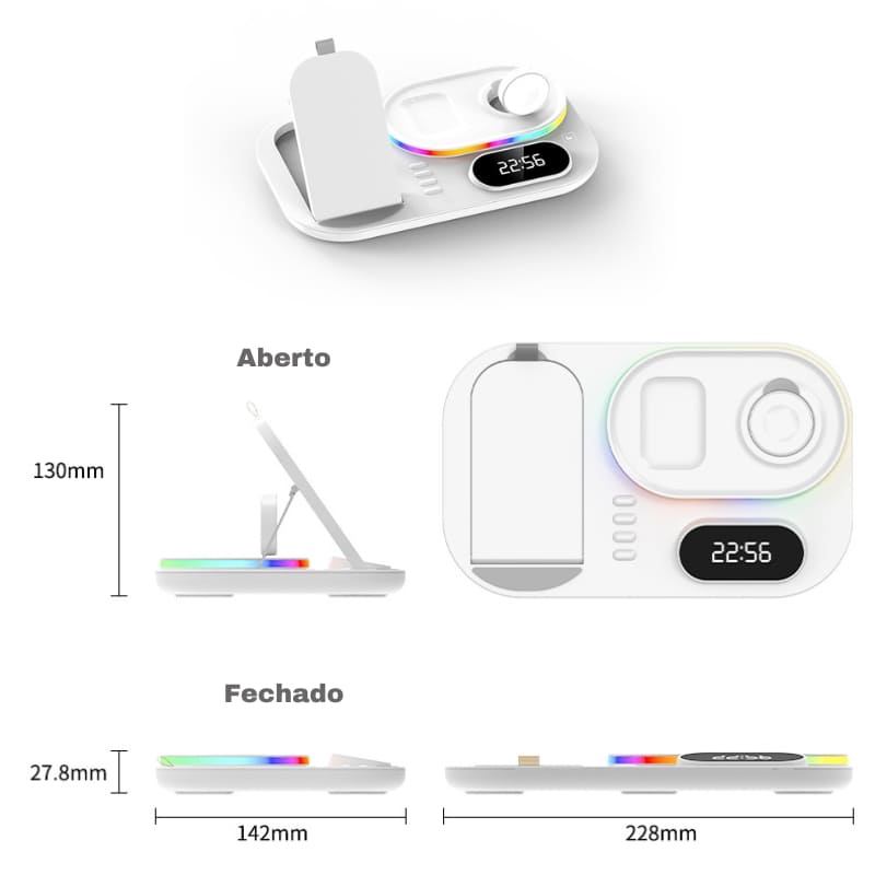 Carregador por Indução Sem Fio Iphone/Samsung/Huawei Polihousi