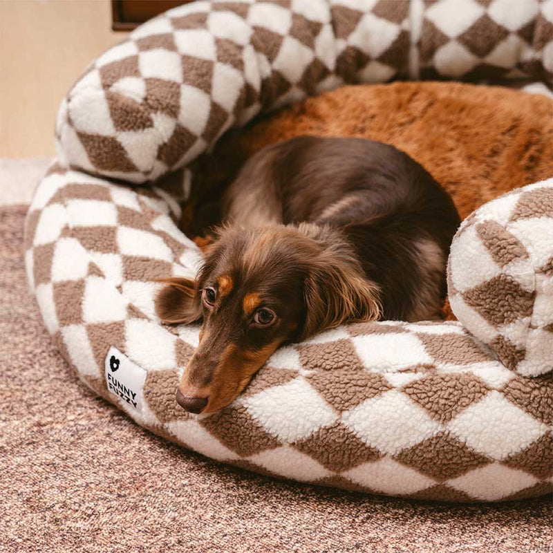 Cama para cachorro Clássico Argila lavável Bolinho de Donut - Refúgio acolhedor