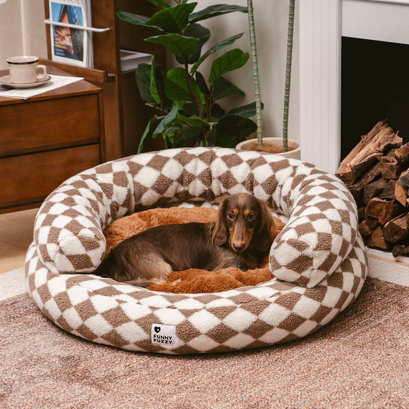 Cama para cachorro Clássico Argila lavável Bolinho de Donut - Refúgio acolhedor