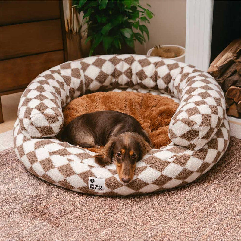 Cama para cachorro Clássico Argila lavável Bolinho de Donut - Refúgio acolhedor