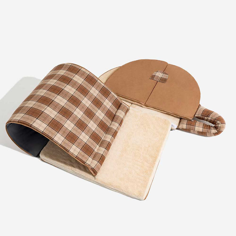 Cama ortopédica para cães Classical Plaid House - Warm Retreat