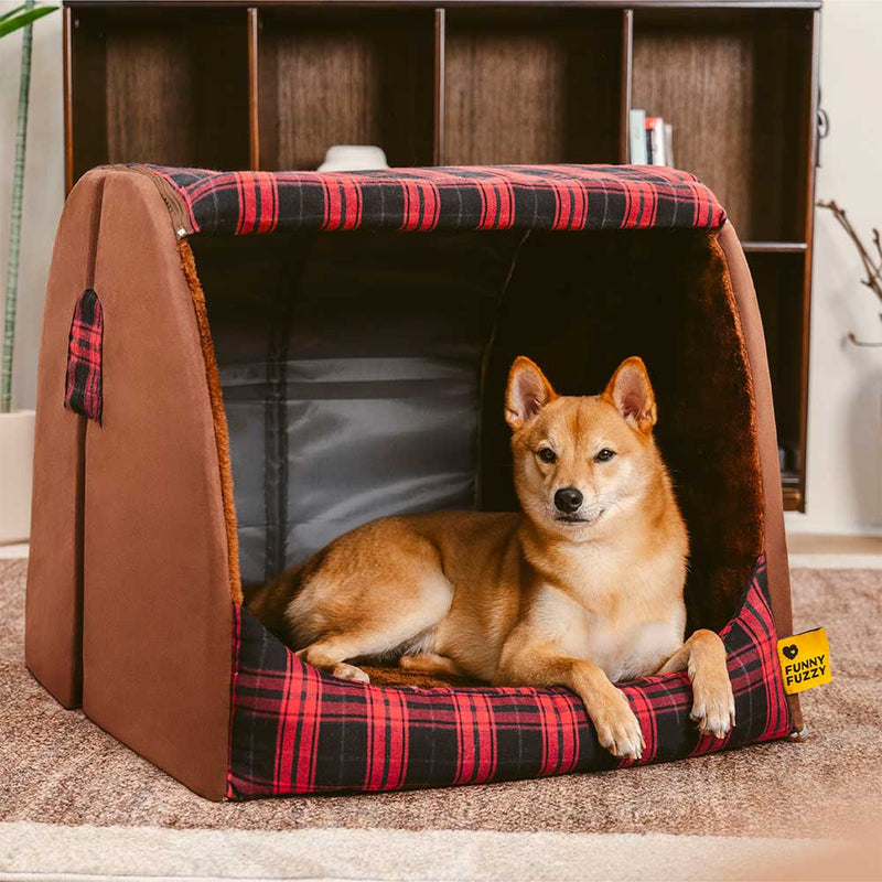 Cama Ortográfica para Cães Clássica em Xadrez - Cabana de Retiro