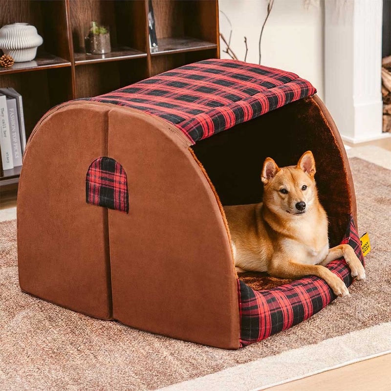 Cama Ortográfica para Cães Clássica em Xadrez - Cabana de Retiro