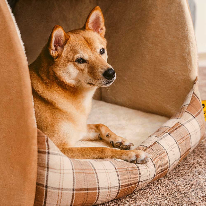 Cama Ortográfica para Cães Clássica em Xadrez - Cabana de Retiro