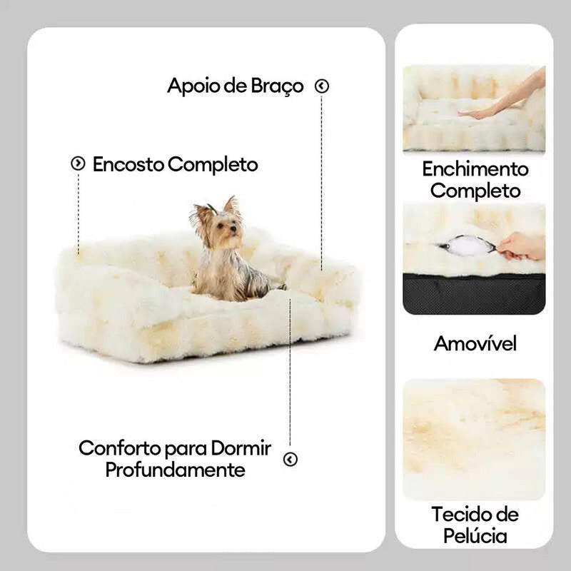 Cama de pelúcia fofa espessa e aconchegante para animais de estimação, sofá-cama para cães e gatos